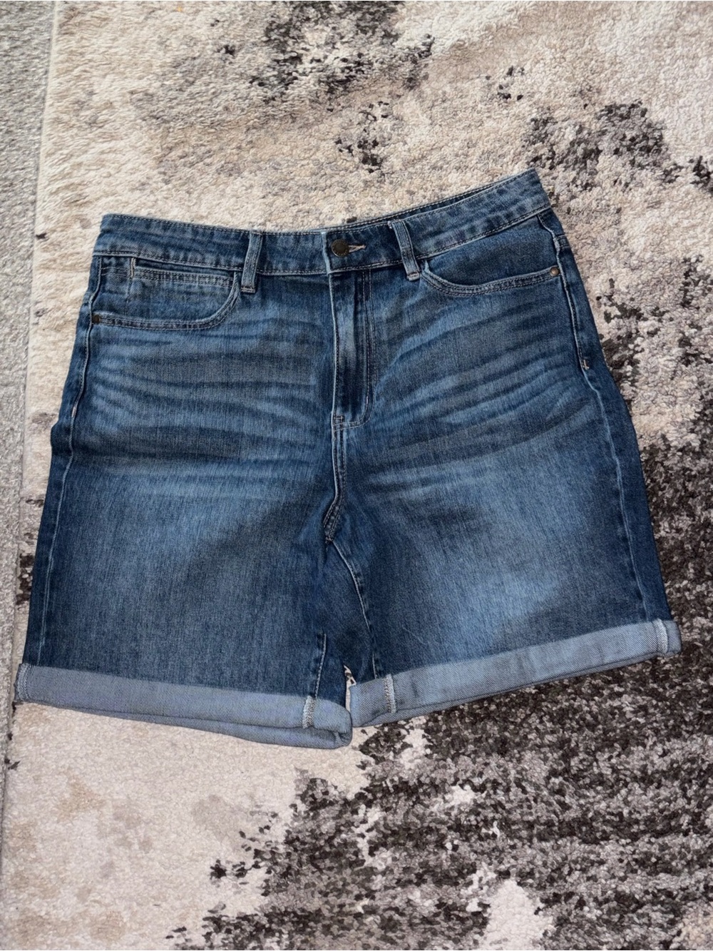 Wrangler Blue Rolled-Cuff Denim Shorts